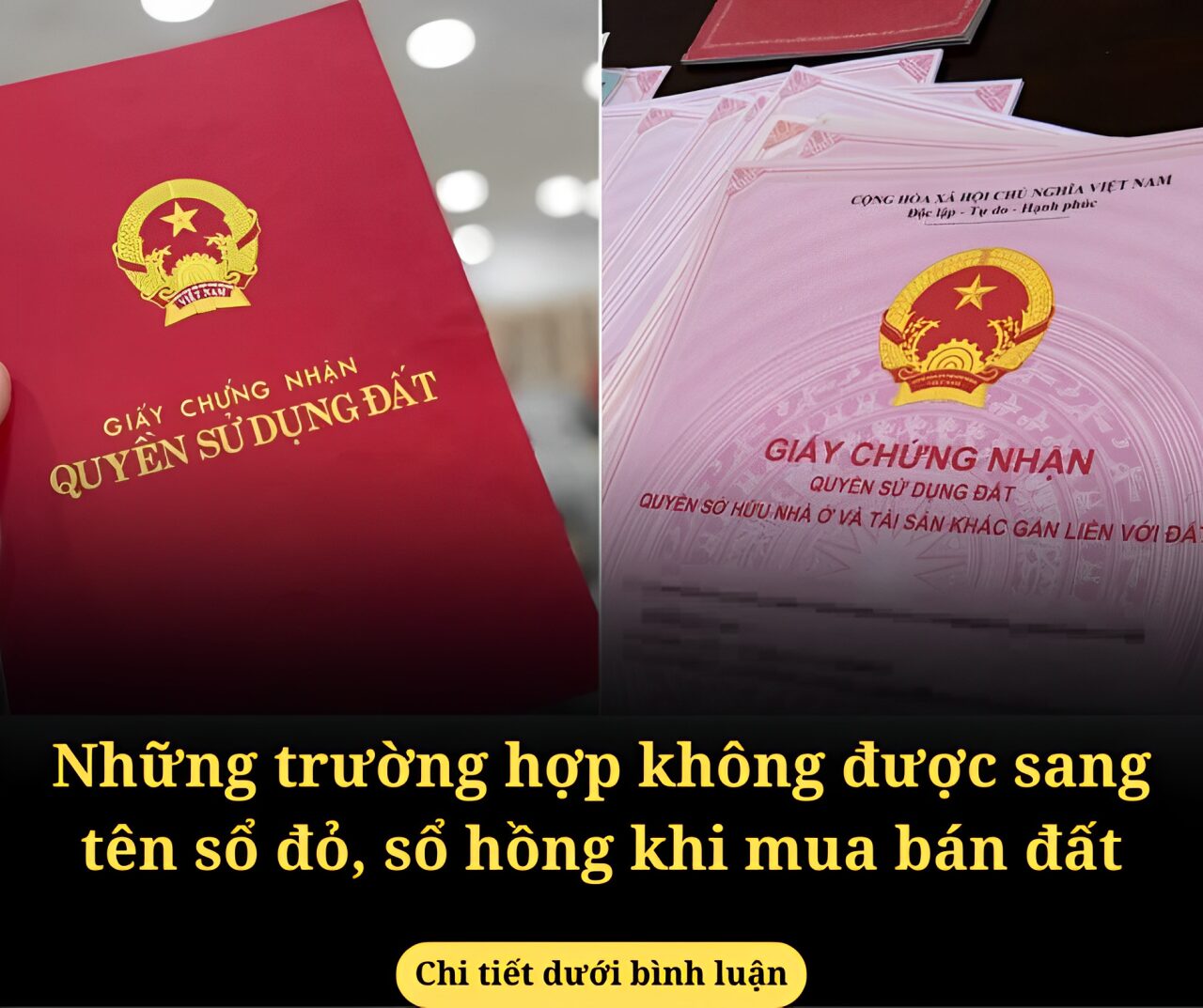 Những trường hợp không được sang tên sổ đỏ, sổ hồng khi mua bán đất