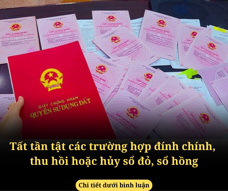 Tất tần tật các trường hợp đính chính, thu hồi hoặc hủy sổ đỏ, sổ hồng