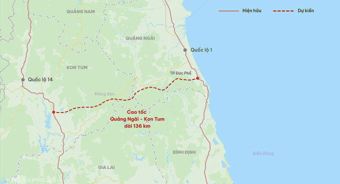 Chuẩn bị đầu tư cao tốc Quảng Ngãi – Kon Tum hơn 35.000 tỷ đồng