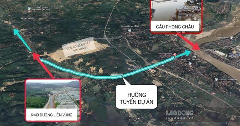 Đầu tư 99 tỷ đồng kéo dài đường liên vùng tới gần cầu Phong Châu